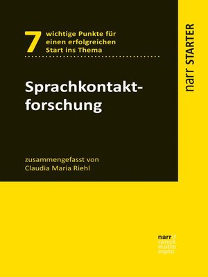 cover image of Sprachkontaktforschung
